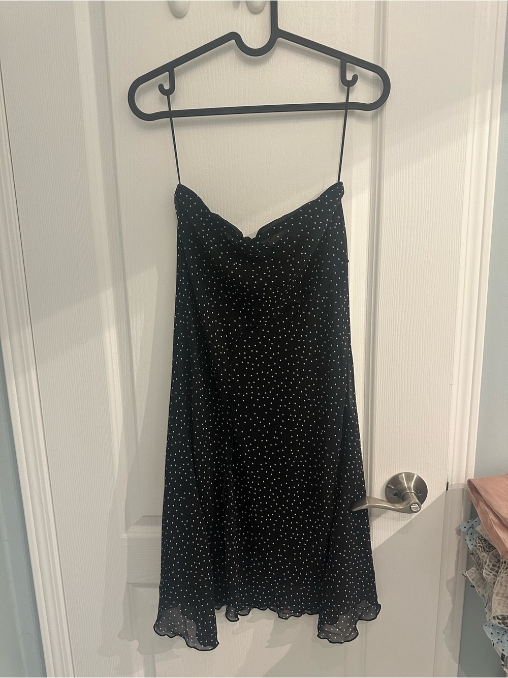 Mango Black Polka Dot Midi Skirt